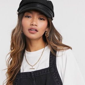 Free People like Black White Newsboy Cap